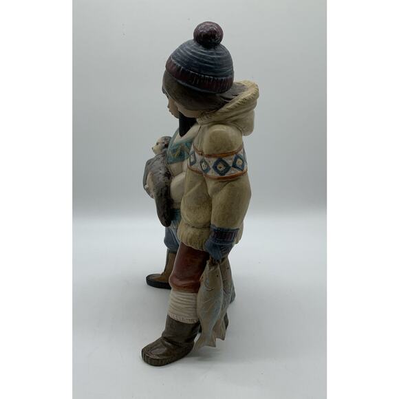 Vtg Lladro Figurine ARCTIC ALLIES Inuit BOY AND GIRL #2227 Retired 2004 - Picture 5 of 7